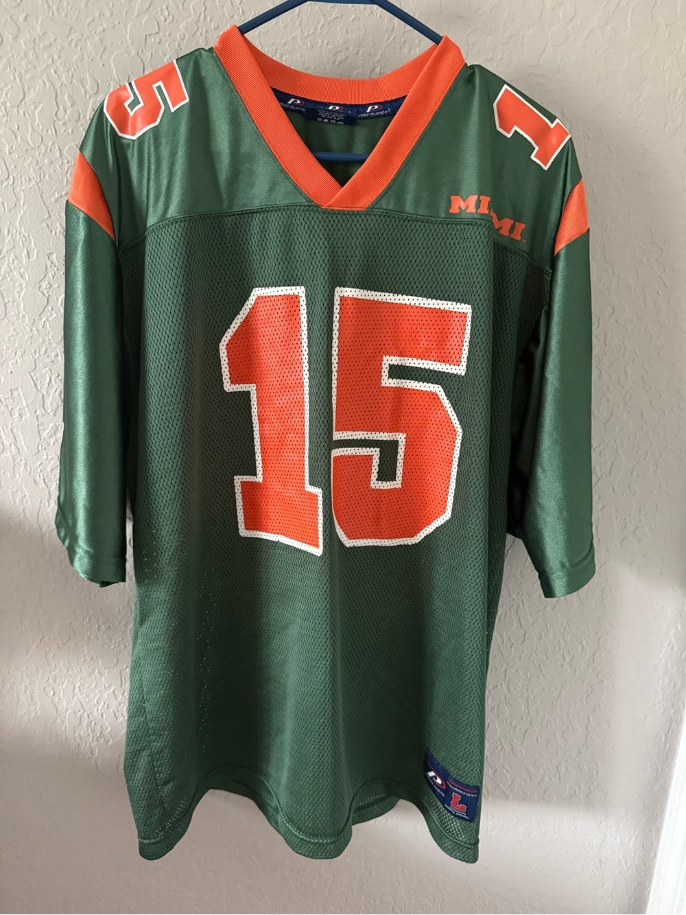 Pro Player Miami Green and Orange Football Jersey #15 Men Large